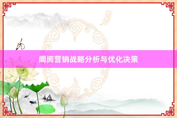 阛阓营销战略分析与优化决策